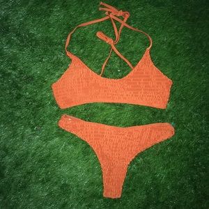 Orange Swimsuit — Thong/Cheeky Bottom